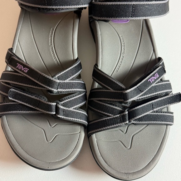 Teva Women's Hiking Sandals Black Gray Purple Size 10 Adjustable Sport Outdoor - Picture 3 of 9
